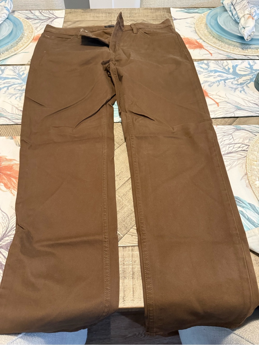 Banana Republic Traveler Brown Straight-Leg Pants